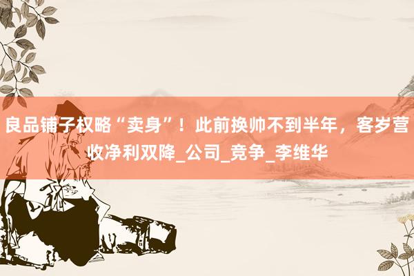 良品铺子权略“卖身”！此前换帅不到半年，客岁营收净利双降_公司_竞争_李维华