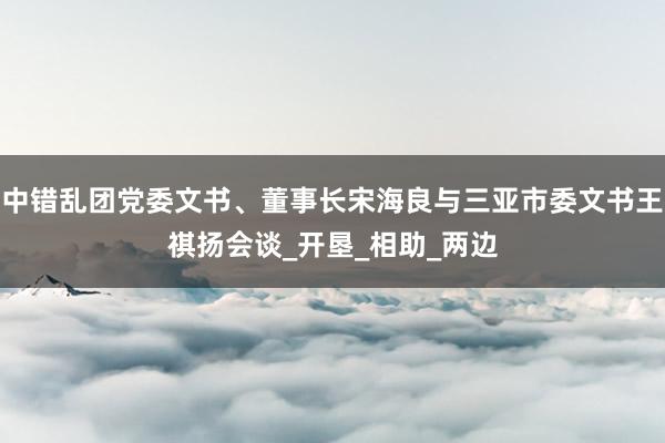 中错乱团党委文书、董事长宋海良与三亚市委文书王祺扬会谈_开垦_相助_两边