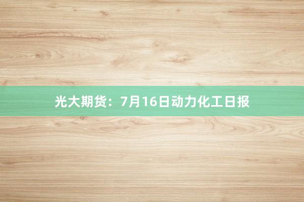 光大期货：7月16日动力化工日报