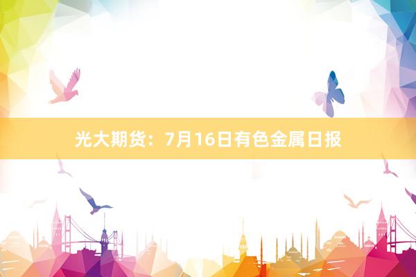 光大期货：7月16日有色金属日报