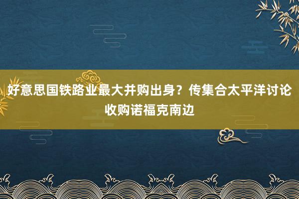 好意思国铁路业最大并购出身？传集合太平洋讨论收购诺福克南边