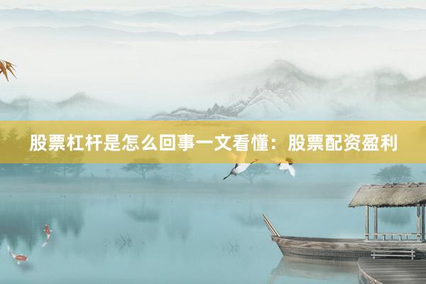 股票杠杆是怎么回事一文看懂：股票配资盈利