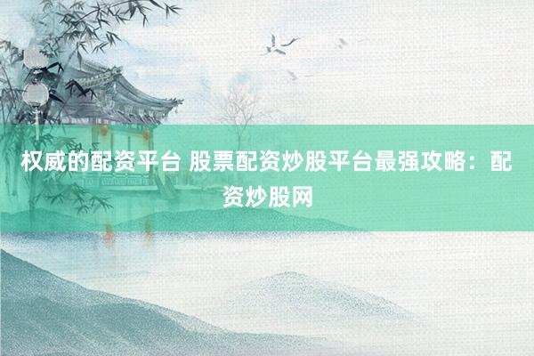 权威的配资平台 股票配资炒股平台最强攻略：配资炒股网