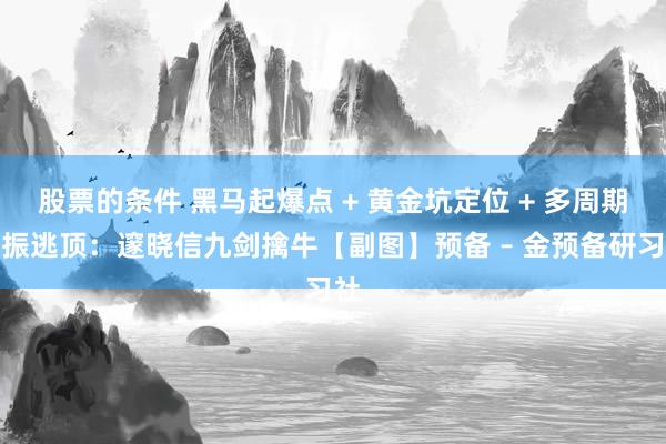 股票的条件 黑马起爆点 + 黄金坑定位 + 多周期共振逃顶：邃晓信九剑擒牛【副图】预备 – 金预备研习社