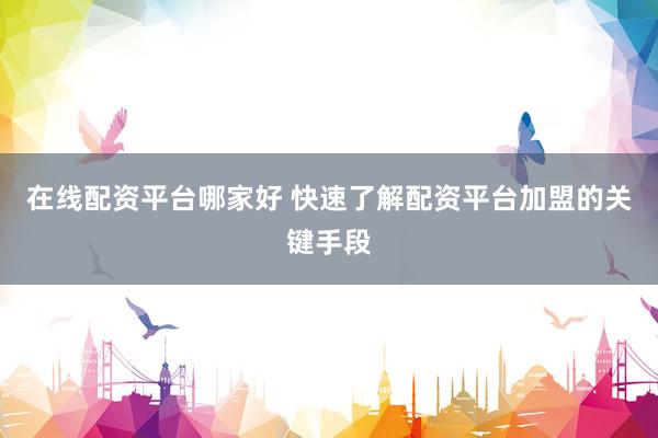 在线配资平台哪家好 快速了解配资平台加盟的关键手段