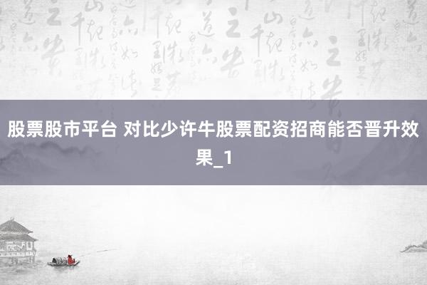 股票股市平台 对比少许牛股票配资招商能否晋升效果_1