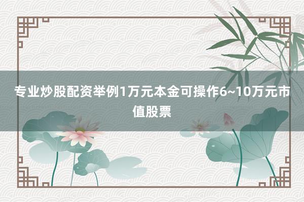 专业炒股配资举例1万元本金可操作6~10万元市值股票