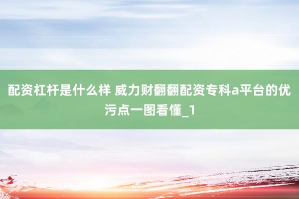 配资杠杆是什么样 威力财翻翻配资专科a平台的优污点一图看懂_1