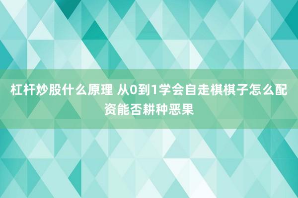 杠杆炒股什么原理 从0到1学会自走棋棋子怎么配资能否耕种恶果