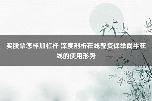 买股票怎样加杠杆 深度剖析在线配资保举尚牛在线的使用形势